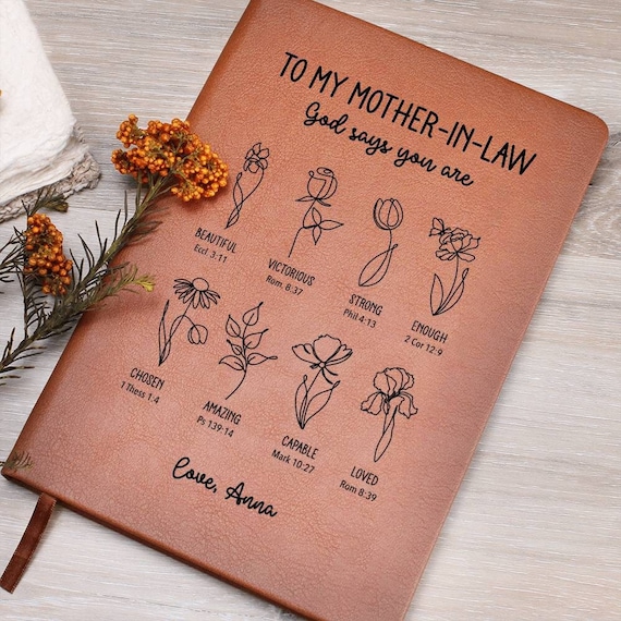 Mother-in-law Personalized Prayer Journal, Positive Affirmations Journal, Christian Gift Journal, God Says You Are, Religious Gift for Mothe