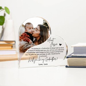 Cadeau de proposition pour une marraine ou un parrain, cadre photo acrylique, seras-tu mon parrain, cadre photo parrain et marraine, proposition des parrains et marraines image 7