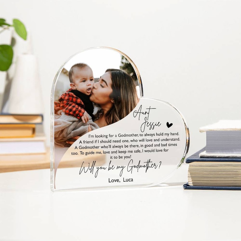 Cadeau de proposition pour une marraine ou un parrain, cadre photo acrylique, seras-tu mon parrain, cadre photo parrain et marraine, proposition des parrains et marraines image 7