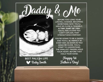 Daddy to be 1st Fathers day Acrylic Plaque From Baby Bump, New Dad Daddy Gift, New Dad For First Time, Dad Gift Ultrasound, Sonogram Frame