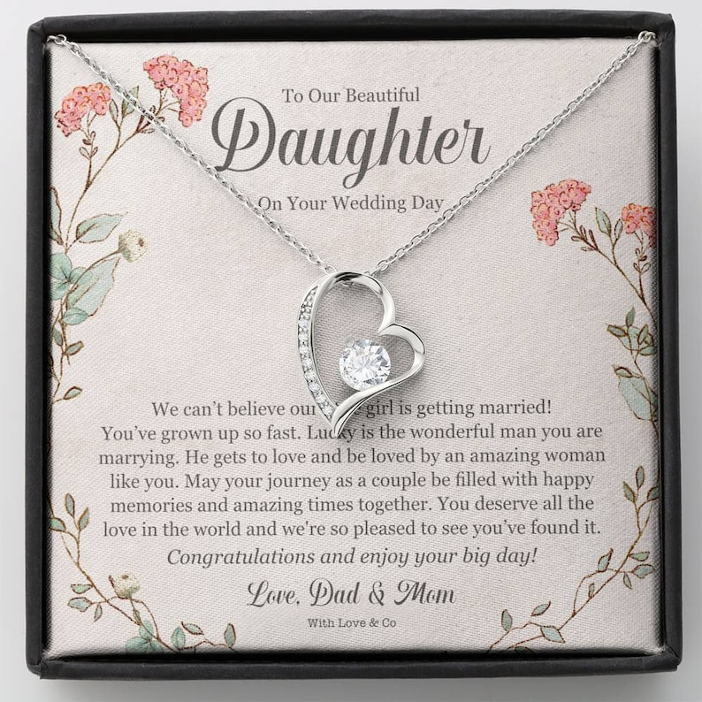 To Our Daughter On Your Wedding Day Necklace Daughter Wedding Etsy