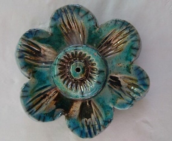 Fleur en Raku Porte Encens