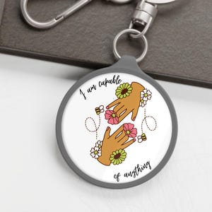 Quote keychain Inspirational Motivational charm women empowerment key accessories bag attachment gift for women Enamel Positivity Keychains