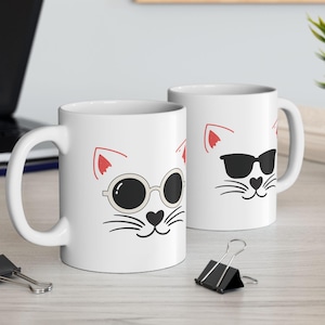 Cat Mug Cute Kitten Tea Cup Gift for Coffee Lovers Gift for Cat Lovers Gift for her Funny Gift for him Morning Coffee Breakfast Cat Gift