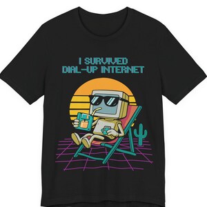 Funny Retro Dial-Up Internet T-Shirt Vintage 90s Tech Tee for Gamers Nerds and Geeks Nostalgic Computer Shirt Unisex Gift Idea