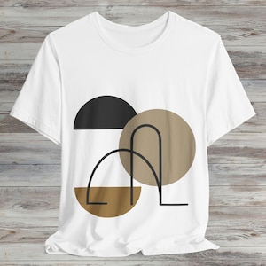 Minimalist Geometric T Shirt Modern Abstract Art Tee Neutral Aesthetic Unisex Graphic Tee Gift for Artists or Designers