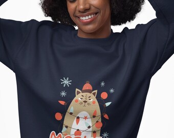 Catmas Sweater, Christmas Sweatshirt, Holiday Jumper, Cozy Xmas Pullover, Festive Cat Apparel