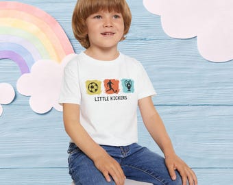 Toddler Soccer T-Shirt Little Kickers Sports Tee Youth Football Shirt Kids Athletic Tee Gift for Soccer Loving Boys and Girls