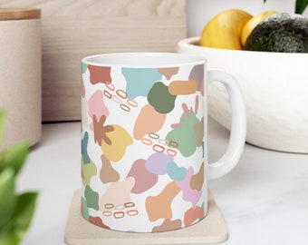 Abstract minimalist mug coffee mug pastel colors gift for coffee lovers tea cup present pastel abstract mug color drop painter artist gift