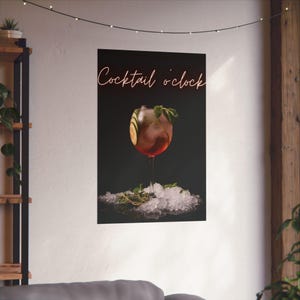 Cocktail Hour Wall Art Vintage Drink Poster Bar Cart Decor Retro Kitchen Print Home Bar Aesthetic Alcohol Print Photography Artwork