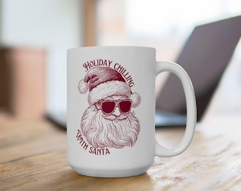 Funny Santa Ceramic Mug Holiday Season Gift for Teens Christmas Coffee Cup Festive Hot Cocoa Mug Xmas Drinkware Tea Mug For Husband Chrismas