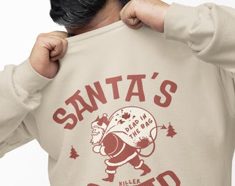 Funny Christmas Santa Killer Squad Unisex Sweatshirt Evil Santa Holiday Jumper Ugly Xmas Sweater Festive Winter Dark Humor Comfy Xmas Hoodie