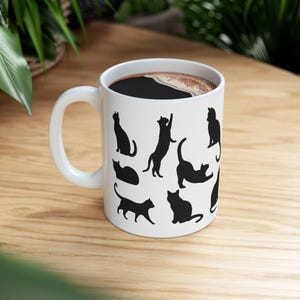 Cat Mug Cute Kitten Tea Cup Gift for Coffee Lovers Gift for Cat Lovers Gift for her Funny Gift for him Morning Coffee Breakfast Cat Gift