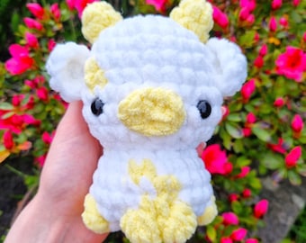 Crocheted Baby Cow Plushie: Soft Yarn Toy, Handmade