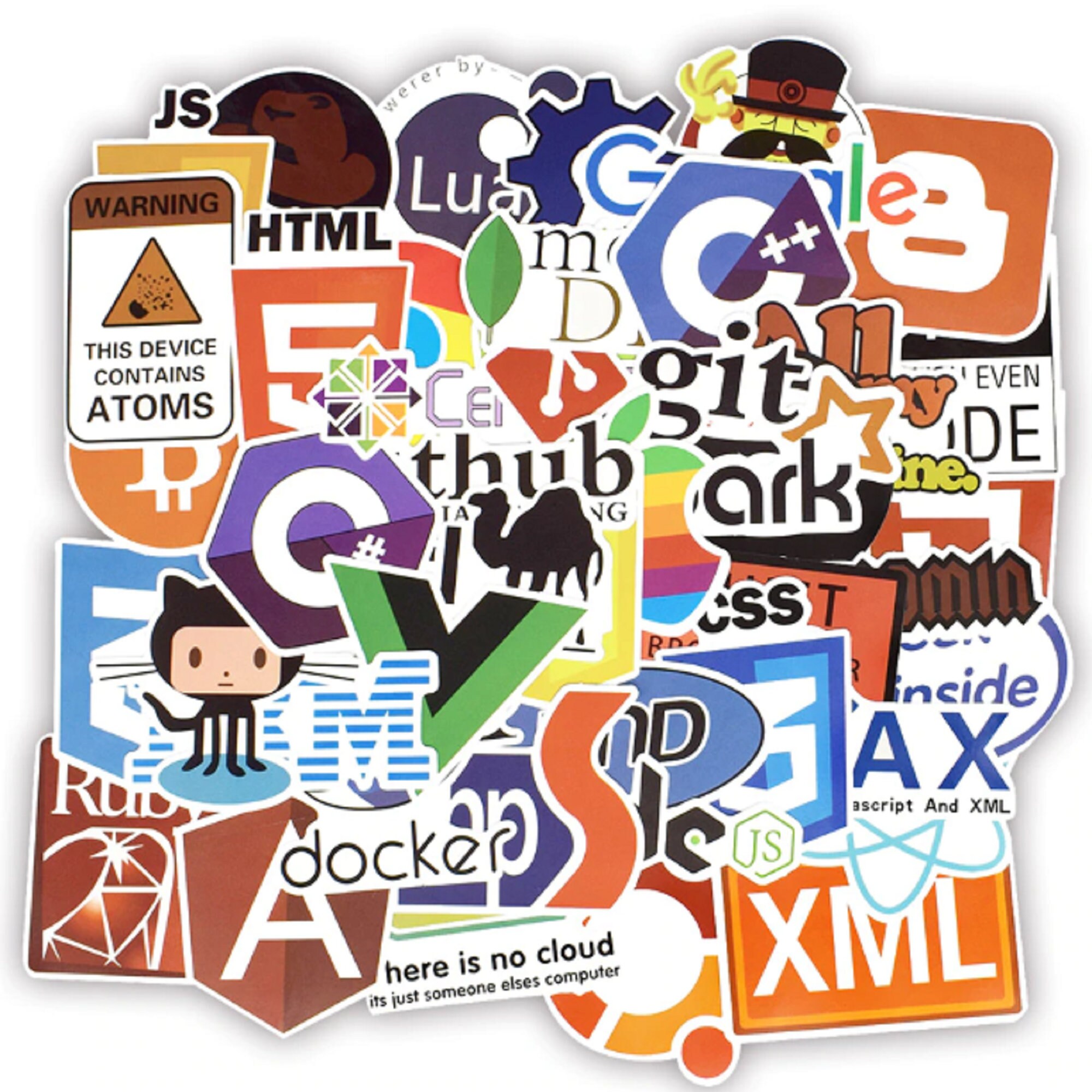 50PCS Stickers Programmer ，Developer Internet Brands Stickers Decal For Notebook