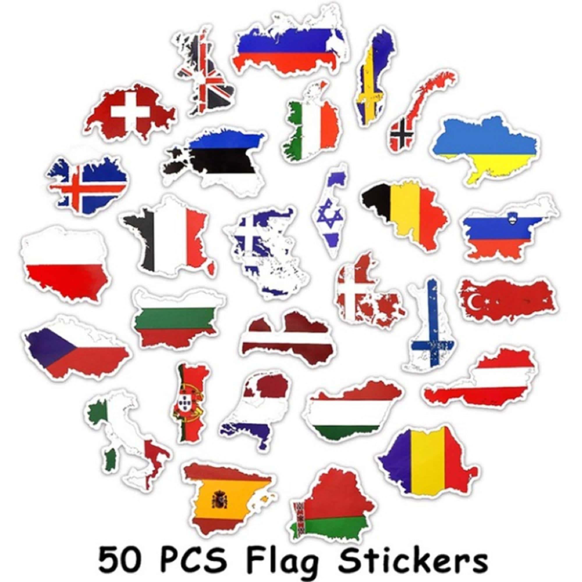 50pcs National Flags Stickers Countries Map Travel Sticker for Etsy