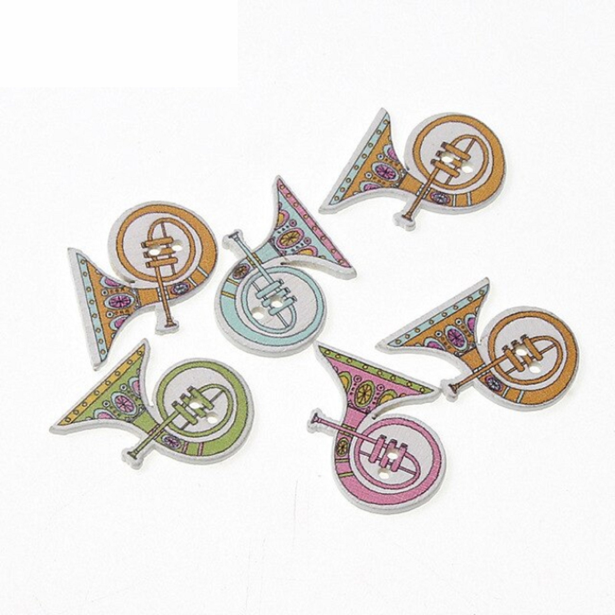 50pcs Mixed Wooden Buttons Music Equipment Buttons for Clothes Etsy UK