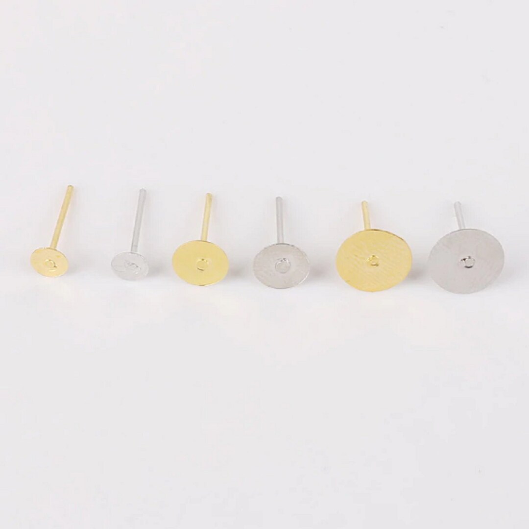 100pcs/pack 4mm/6mm/8mm Gold/rhodium Stud Earring Spacer Etsy
