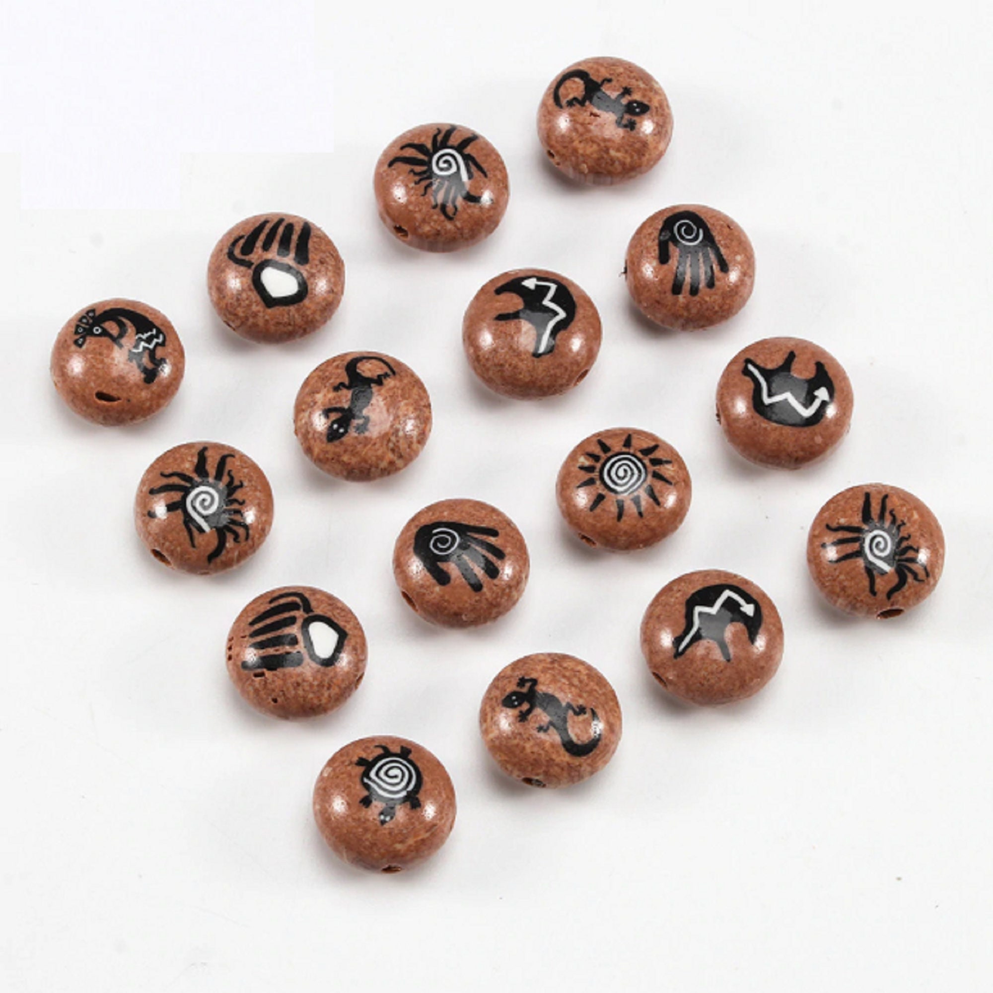 12mm Ancient Pattern Polymer Clay Beads Diy Accessories For | Etsy