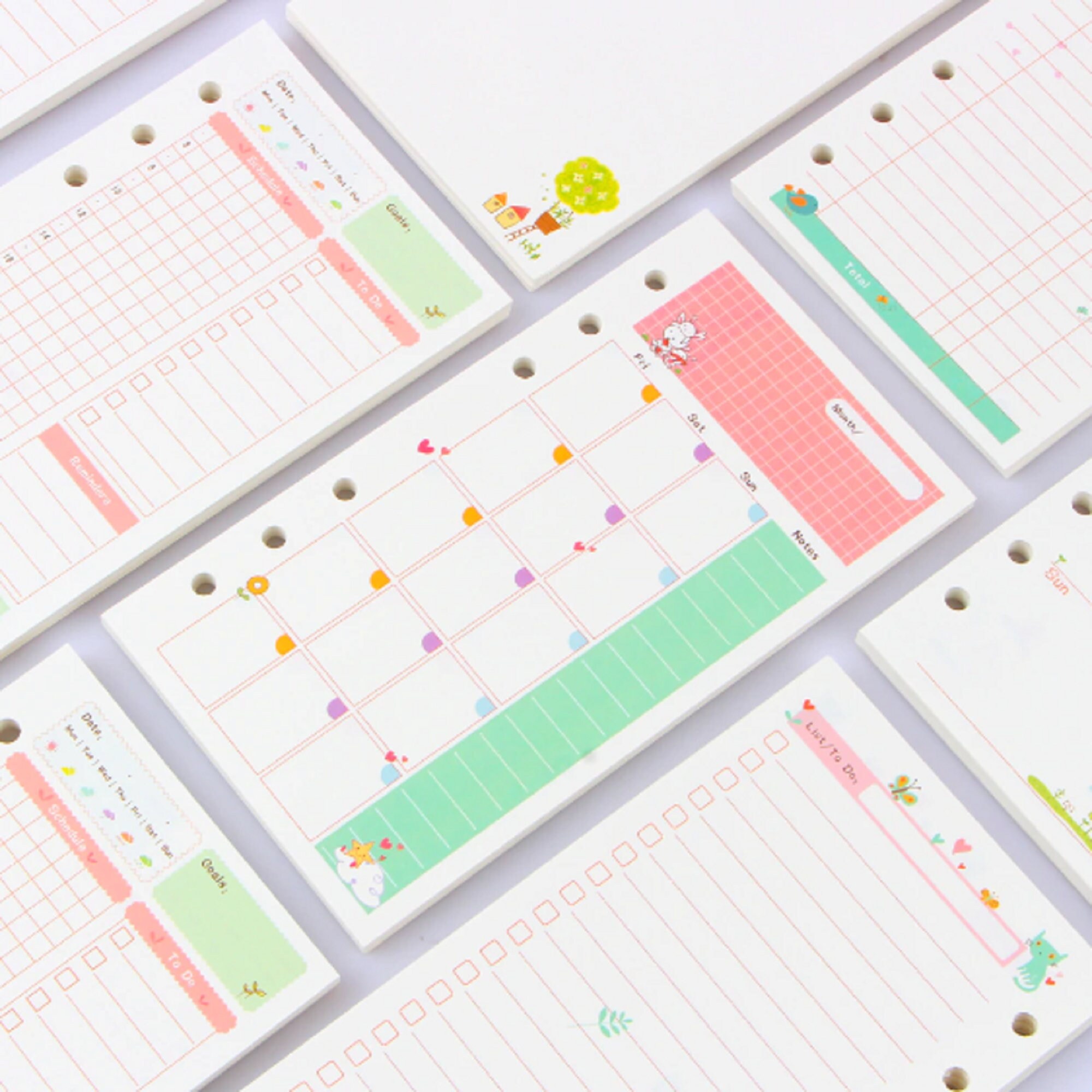 Planner filler papers A5/A6 inner pages spiral refill Etsy