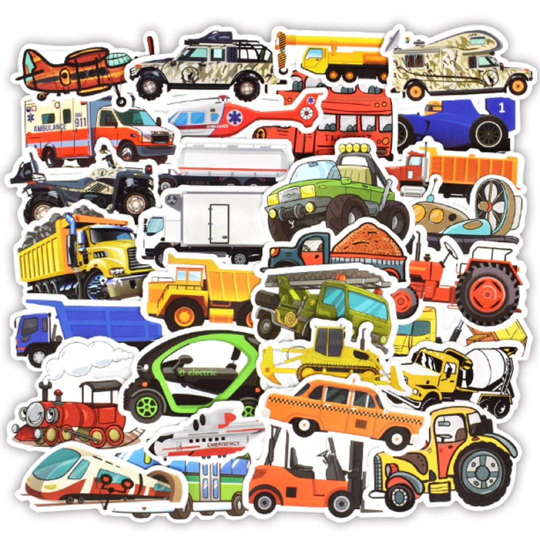 50pcs Engineering Vehicle Car Sticker Bus Truck Motorcycle - Etsy