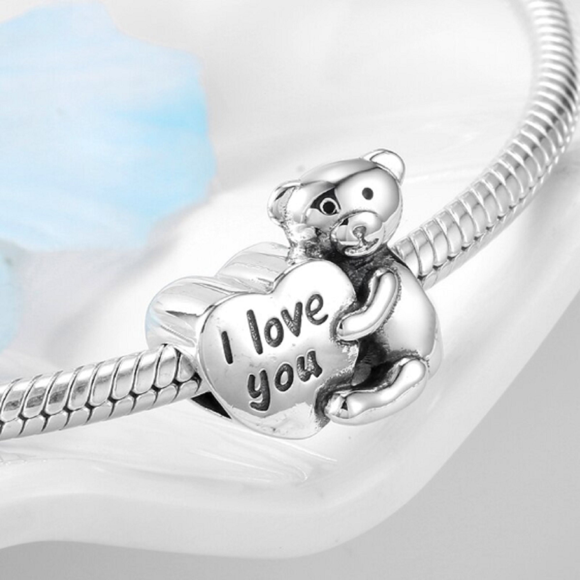 Pandora I love you charms Bear Charms 925 Sterling Silver Etsy