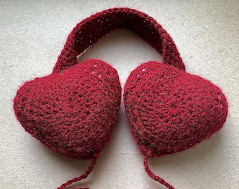 Crochet Heart Earmuffs Pattern