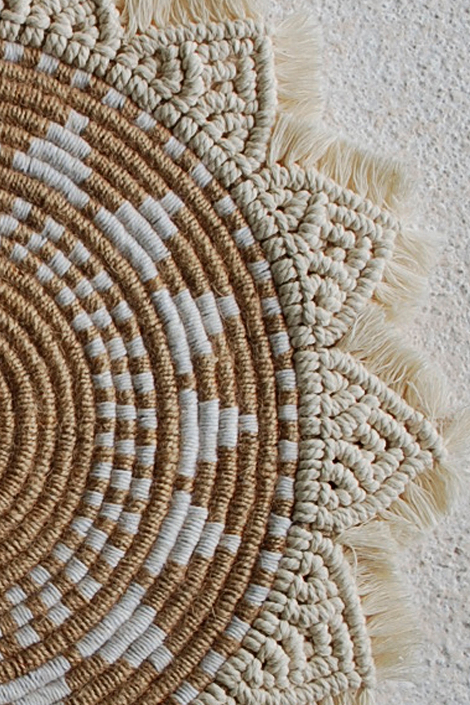 Yarn Art Wall Hanging Boho Fiber Art Circle Textile Room Etsy