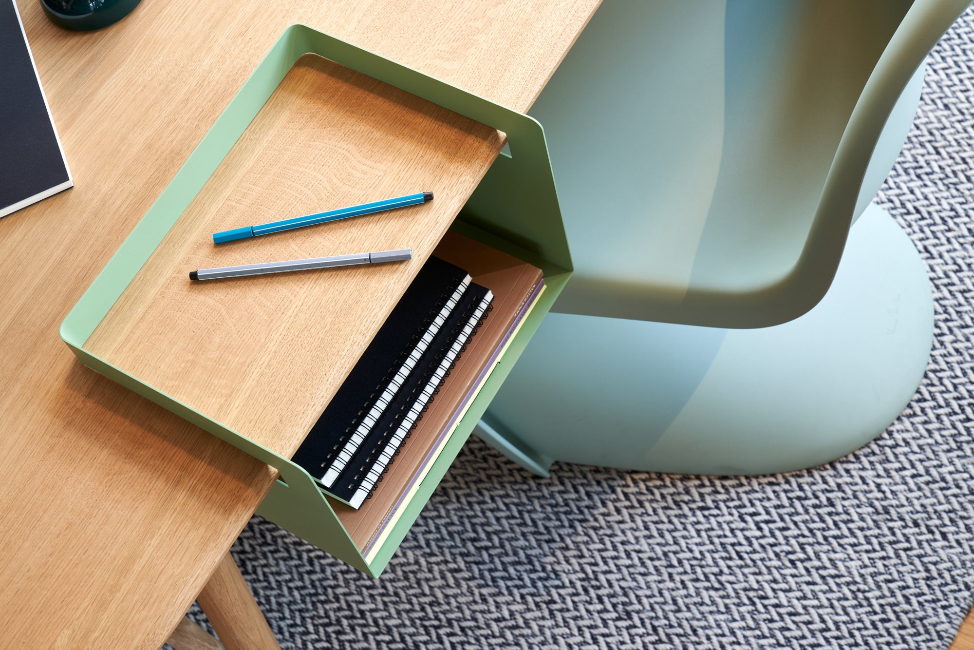 Comprar Cajón debajo del escritorio, organizador de escritorio oculto,  bandeja para lápices, cajón organizador debajo del escritorio,  almacenamiento para cuadernos, bolígrafos, lápices, cajas de llaves
