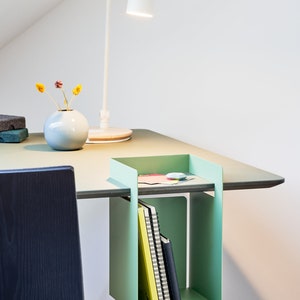 Multifunctional element for the desktop and shelf, metal, office design, Office accessoire, home office tool