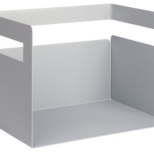 Schreibtisch, Buchstütze, ele.Box, Ordnungshelfer, Stauraum, Möbel silbermetallic