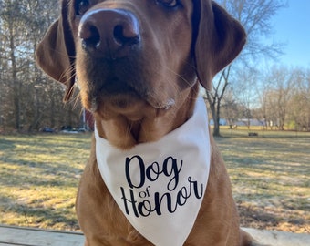 Personalized Dog Bandana Dood Of Honor Bandana Wedding Bandana