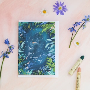 Passez une journée magique | Carte de voeux d'anniversaire de nageur | Carte de fête foraine de natation sauvage de Zazzle.be Liste d'envies Vous avez des idées ? Cadeaux de rêve | Cadeaux magiques pour elle | Carte pour maman