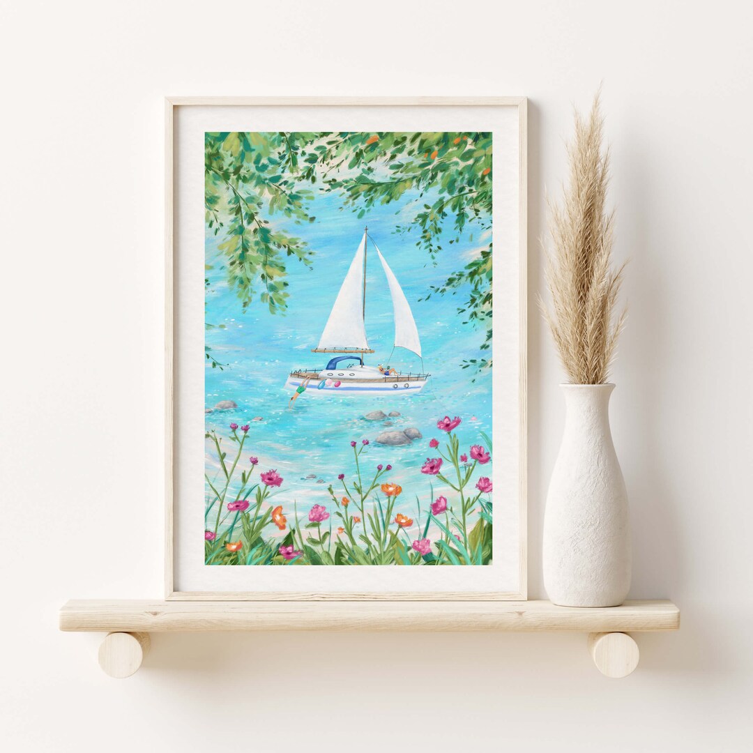 Sailing Art Print | Coastal Wall Art | Sailing Wall Decor | Ocean ...