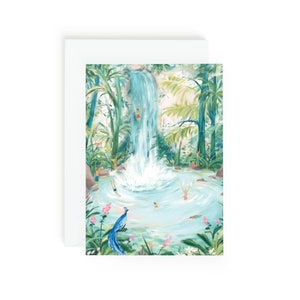 Tarjeta de cumpleaños salvaje / Tarjeta de felicitación de aventura tropical / Tarjeta para un amigo que nada en la jungla / Regalo de viaje seguro / Tarjetas divertidas para él / Tarjeta en blanco A6