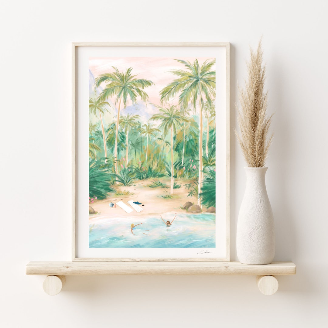 Dreamy Swim Adventure Art Print Wanderlust Travel Wall Art Etsy