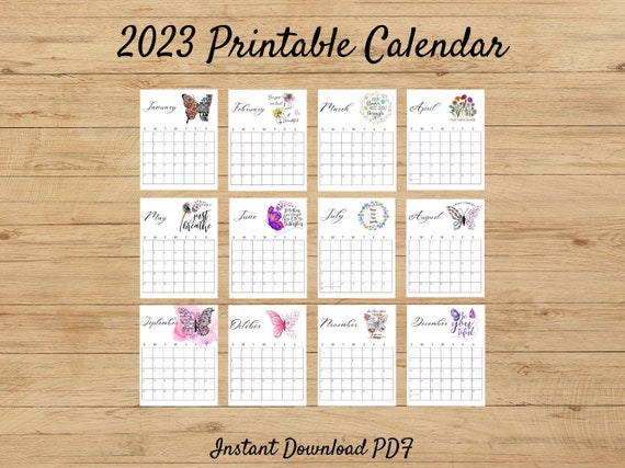 2023 Calendar Motivational Quotes Inspirational Digital - Etsy UK