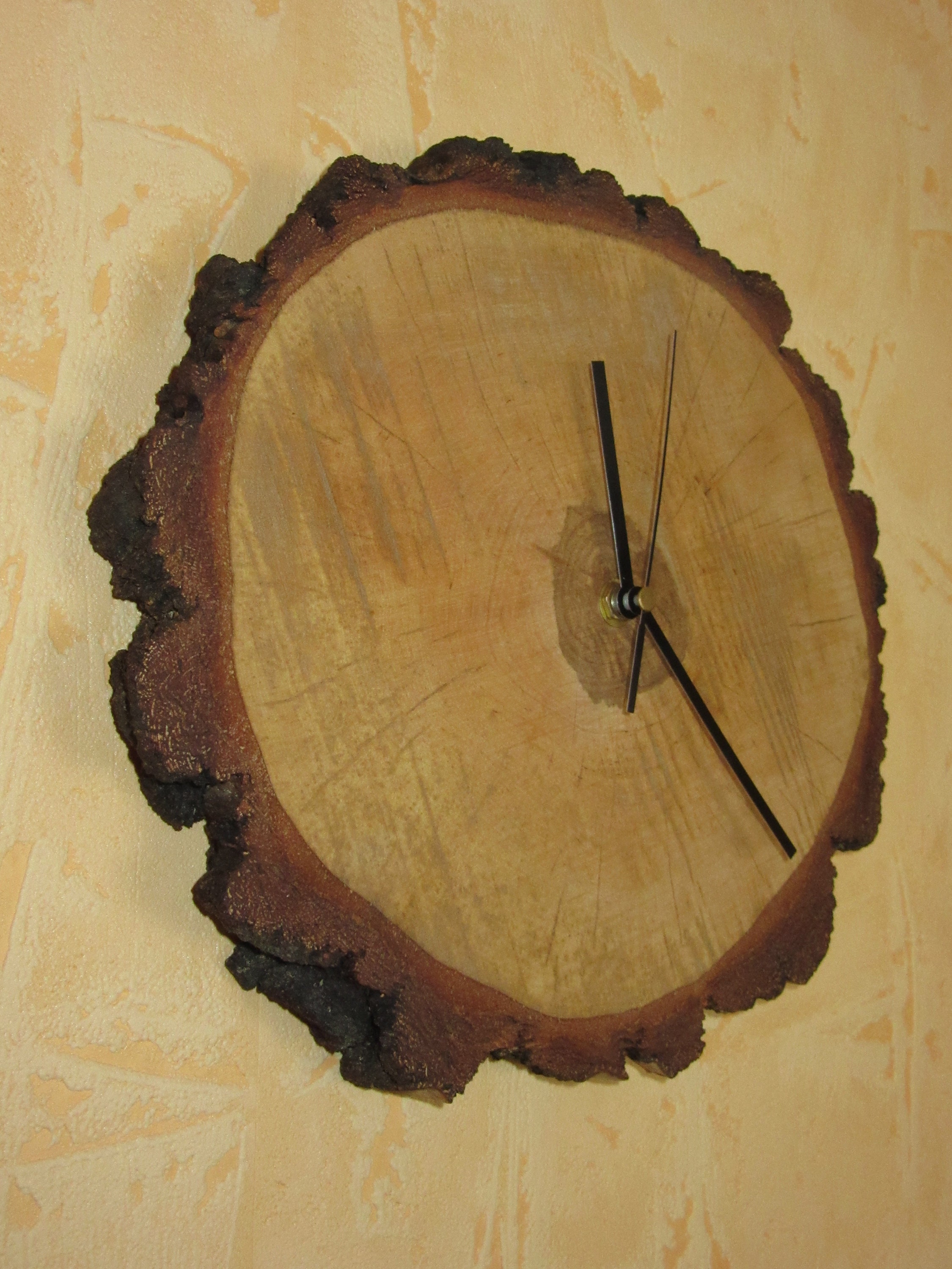 Wooden wall clock slice genuine wood birchtree bark Etsy