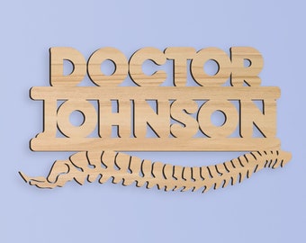 Spine Doctor Name Sign Medical Office Wall Decor Wood Name Sign Personalized Wood Sign Name Sign Gift for Doctor Name Spine Chiropractor