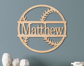 Name Sign, Baseball Kids Room Sign, Nursery Decor, Personalized Wood Sign, Wooden Name, Wooden Name Sign, Kids Name Sign, Sports Gift