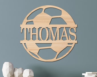 Name Sign Soccer Kids Room Sign Wood Soccer Sign Bedroom or Nursery Decor Personalized Wood Name Sign Wooden Name Kids Name Sign Sports Gift