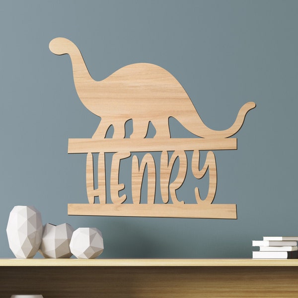 Name Sign, Dinosaur Kids Room Sign, Dino Room Gift Decor, Personalized Wood Sign, Wooden Name Dinosaur Boys Kids Name Sign Gift