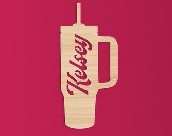 Tumbler Cup Name Sign Cool Mom Wall Decor Wood Name Sign Personalized Wood Sign Name Sign Gift for Her Funny Mom Name Sign Cup with Name