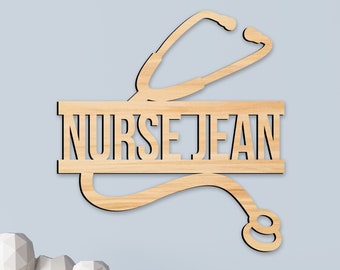Nurse Gift, Doctor and Nurse Name Sign, Wooden Name Sign, Personalized Wood Sign, Wooden Name Sign, Medical Professional Gift