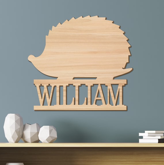 Hedgehogs Love Squirrels Boys Nature Forest Bedroom and Baby Nursery Kids Bedroom Door Sign Wall Art Personalized Name Forest Critters 