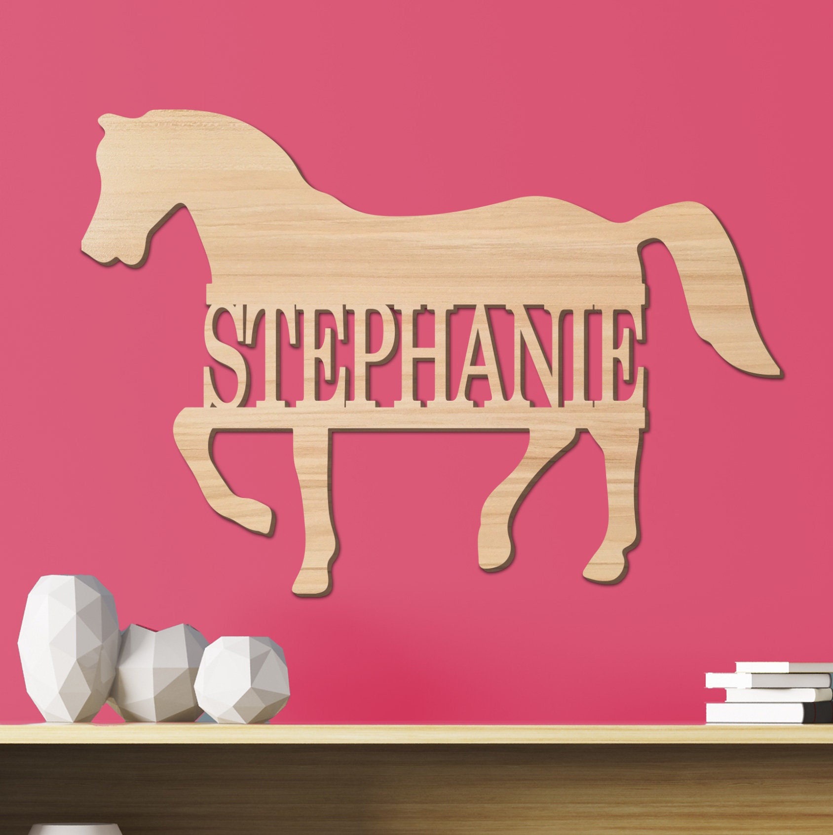 Kids Horse Bedroom Wall Art Personalized Barn Sign Horse Name Sign Girls Horse Nursery Decor