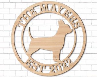Dog Breed Name Sign, Established Monogram Wall Decor Pet Sign, Personalized Name & Dog, Gift For Dog Lovers Personalized Wooden Sign Gift