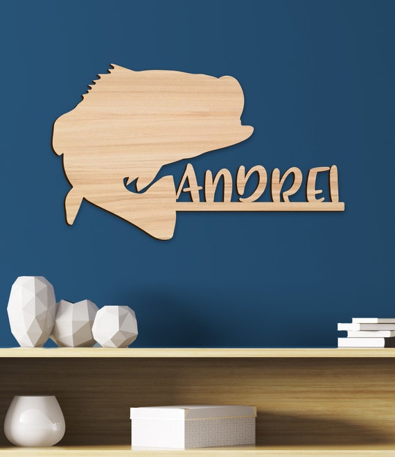 Name Sign, Bass Fishing Kids Room Sign, Boys Room Decor, Personalized Wood  Sign, Wooden Name Fishing Theme Kids Name Sign Gift