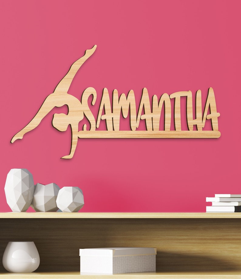 Name Sign Gymnastics Girl's Room Sign Gymnastic Sign Etsy