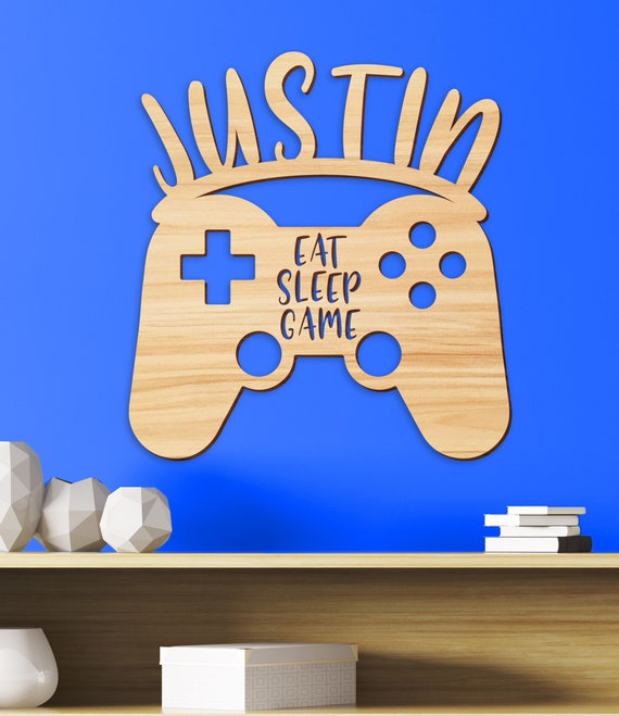 Name Sign Gamer Kids Room Sign Game Controller Boys Room Wood Sign Wooden Name Video Game Sign Kids Name Sign Gift Bedroom Wall Gamer Sign